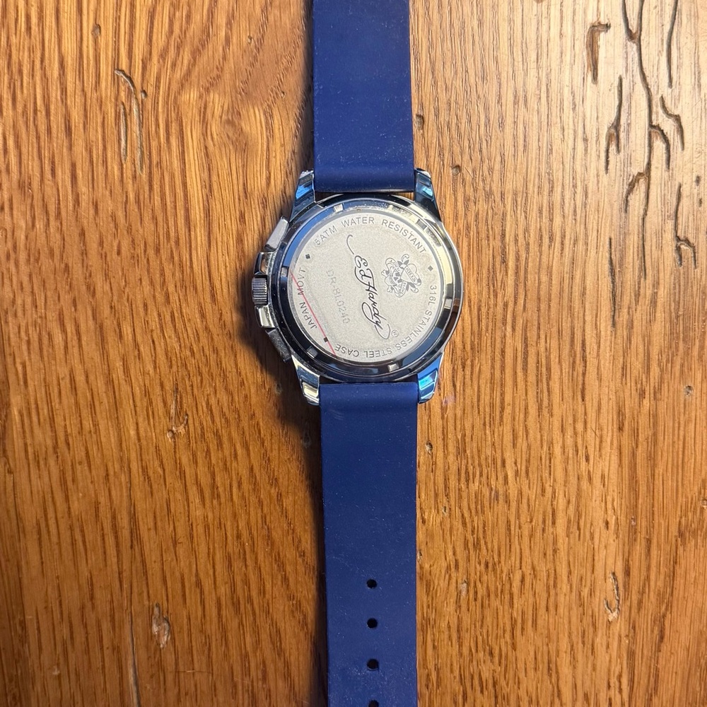 Ed Hardy Blue and Silver Men's Watch - Picture 10 of 13